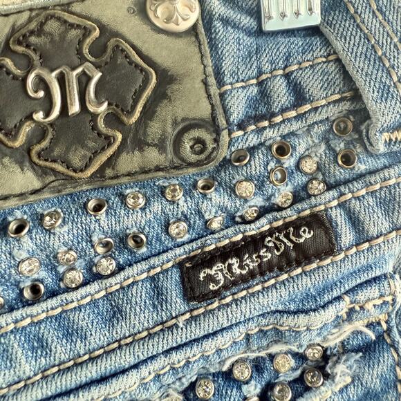 Miss Me Bootcut Jeans Size 29 Rhinestone Embellished Y2K Glam Western JP5057 - Picture 10 of 10